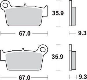 SBS KLOCKI HAMULCOWE KH367 OFF-ROAD SINTER KOLOR ZŁOTY PASUJE DO: YAMAHA YZ/YZF, KAWASAKI KXF, SUZUKI RMZ TYŁ