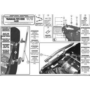 Kappa stelaż kufra centralnego Yamaha FZS 1000 Fazer (01-05) ( bez płyty )