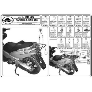 Kappa stelaż kufra centralnego Yamaha T-Max 500 (01-07) ( z płytą monokey )