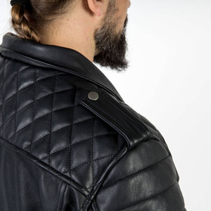 Kurtka motocyklowa skórzana ramoneska OZONE RAMONES MODERN matowy czarna