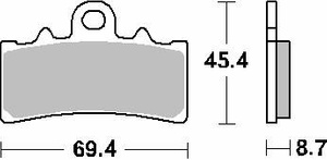 SBS KLOCKI HAMULCOWE KH606 STREET EXCEL SINTER KOLOR ZŁOTY PASUJE DO: KTM 125/200/390 DUKE PRZÓD