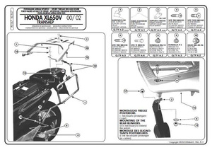 Kappa stelaż kufrów bocznych monokey Honda XL 650v transalp (00-07) - również pod kufry monokey retro-fit k-venture alu oraz k'mission alu