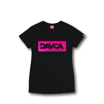 Koszulka T-shirt damski DAVCA black pink logo