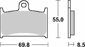 SBS KLOCKI HAMULCOWE KH145 / KH236 STREET CERAMIC KOLOR CZARNY