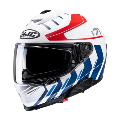 Kask motocyklowy integralny HJC I71 Simo biały/czerwony/niebieski