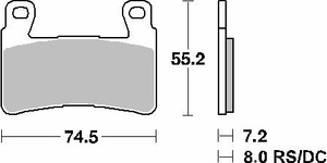 SBS KLOCKI HAMULCOWE KH265 STREET CERAMIC HONDA CBR 600RR '03-'04 KOLOR CZARNY