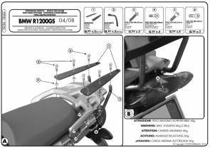 Kappa stelaż kufra centralnego BMW R 1200GS (04-12) ( z płytą monokey ) ( do zamocowania na oryginalnym stelażu )