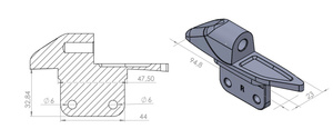 Adapter lusterek PUIG Hi-Tech do owiewek (9573N, lewy)