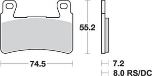 SBS KLOCKI HAMULCOWE KH265 STREET EXCEL SINTER HONDA CBR 600RR '03-'04 KOLOR ZŁOTY