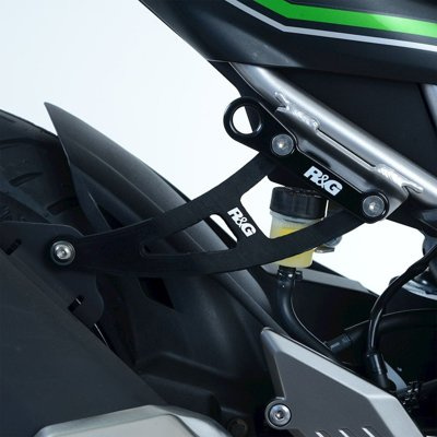 Mocowanie motocyklowe wydechu + zaślepka podnóżka RG Racing Kawasaki Ninja 125 / Z125 19- czarne