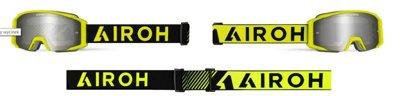 Gogle motocyklowe AIROH BLAST XR1 YELLOW MATT - SZYBA SILVER MIRRORED (1 SZYBA W ZESTAWIE)