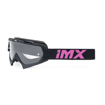 Gogle motocyklowe IMX Mud Black Matt/Pink - Szyba Clear (1 Szyba W Zestawie)