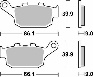 SBS KLOCKI HAMULCOWE KH496 STREET CERAMIC KOLOR CZARNY PASUJE DO: HONDA CBR250/300/650, CB500/650, CRF1000 TYŁ