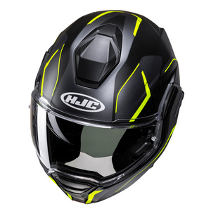 Kask motocyklowy szczękowy HJC I100 Lorix czarny/żółty
