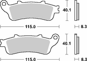 SBS KLOCKI HAMULCOWE KH261 / KH281 STREET CERAMIC KOLOR CZARNY PASUJE DO: HONDA CBR1000RR, XL1000VAR, VFR800 TYŁ