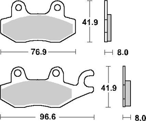 SBS KLOCKI HAMULCOWE KH165 / KH215 RACING DUAL CARBON KOLOR CZARNY