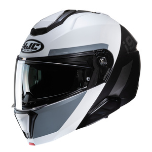 Kask motocyklowy szczękowy HJC I91 Bina szary/biały