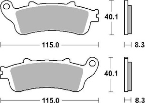 SBS KLOCKI HAMULCOWE KH261 / KH281 STREET CERAMIC KOLOR CZARNY PASUJE DO: HONDA CBR1000RR, GL1800, VFR800 PRZÓD