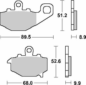 SBS KLOCKI HAMULCOWE KH192 STREET CERAMIC KOLOR CZARNY PASUJE DO: KAWASAKI ER-6F/GPZ/KLE/Z/ZR/ZX-6R/ZX-9R/ZX-10R/ZZR TYŁ