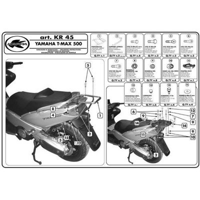 Kappa stelaż kufra centralnego Yamaha T-Max 500 (01-07) ( z płytą monokey )