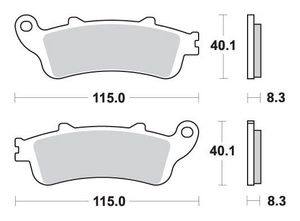 SBS KLOCKI HAMULCOWE KH261 / KH281 STREET EXCEL/RACING SINTER KOLOR ZŁOTY PASUJE DO: HONDA CBR1000RR, XL1000VAR, VFR800 TYŁ