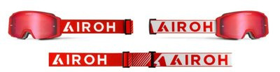 Gogle motocyklowe AIROH BLAST XR1 RED MATT - SZYBA BLUE MIRRORED (1 SZYBA W ZESTAWIE)