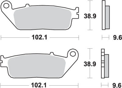 SBS KLOCKI HAMULCOWE KH196 STREET EXCEL SINTER KOLOR ZŁOTY PASUJE DO: HONDA CB 500, CTX 700, NC 750, VT 750, XL 600V, PRZÓD