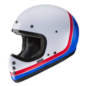 Kask motocyklowy integralny custom cruiser HJC V60 Scoby biały/czerwony/niebieski