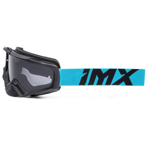 Gogle motocyklowe IMX Dust Black Matt/Blue - Szyba Dark Smoke + Clear (2 Szyby W Zestawie)