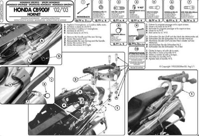 Kappa stelaż kufra centralnego Honda CB 900 Hornet (02-07) ( bez płyty )