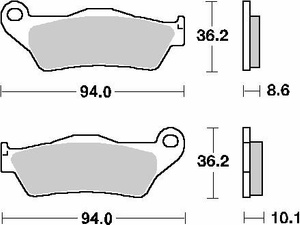 SBS KLOCKI HAMULCOWE KH363 STREET CERAMIC KOLOR CZARNY PASUJE DO: BMW R850/1100/1150/1200, K1200/1300 TYŁ