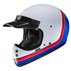 Kask motocyklowy integralny custom cruiser HJC V60 Scoby biały/czerwony/niebieski