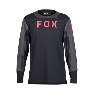 Koszulka rowerowa z długim rękawem dziecięca FOX Junior Defend Taunt Black