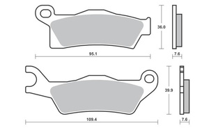 SBS KLOCKI HAMULCOWE KH617 OFF-ROAD RACING SINTER KOLOR ZŁOTY CAN-AM OUTLANDER 800 / 1000 12-, RENEGADE 1000 12-, PRAWY PRZÓD / TYŁ