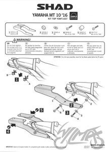 Stelaż kufra tylnego SHAD do Yamaha MT 10