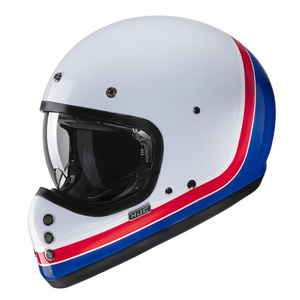 Kask motocyklowy integralny custom cruiser HJC V60 Scoby biały/czerwony/niebieski
