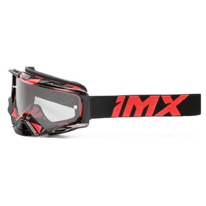 Gogle motocyklowe IMX Dust Graphic Red Gloss/Black - Szyba Dark Smoke + Clear (2 Szyby W Zestawie)