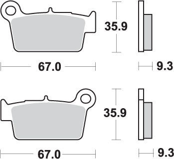 SBS KLOCKI HAMULCOWE KH367 OFF-ROAD SINTER KOLOR ZŁOTY PASUJE DO: YAMAHA YZ/YZF, KAWASAKI KXF, SUZUKI RMZ TYŁ