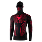 Koszulka motocyklowa termoaktywna z kominiarką Rebelhorn THERM II 2W1 czarny-czerwony