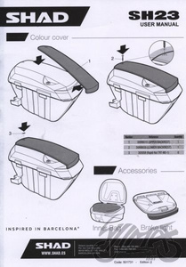 Nakładka kufra centralnego motocyklowego SHAD SH23 biała komplet 2 sztuki