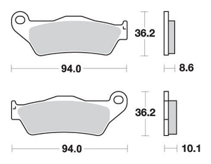 SBS KLOCKI HAMULCOWE KH363 STREET EXCEL/RACING SINTER KOLOR ZŁOTY PASUJE DO: BMW R850/1100/1150/1200, K1200/1300 TYŁ