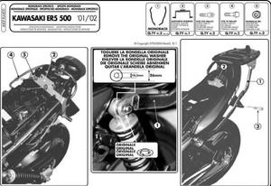 Kappa stelaż kufra centralnego Kawasaki Er5 500 (01-07) ( bez płyty )