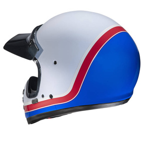 Kask motocyklowy integralny custom cruiser HJC V60 Scoby biały/czerwony/niebieski