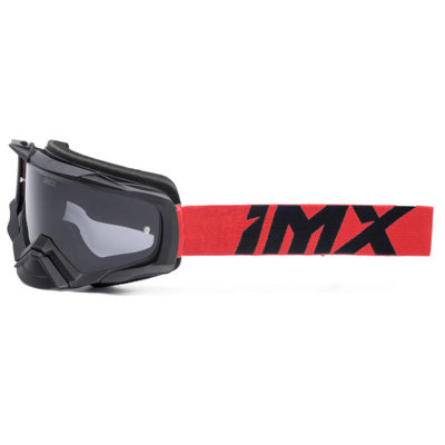 Gogle motocyklowe IMX Dust Black Matt/Red - Szyba Dark Smoke + Clear (2 Szyby W Zestawie)