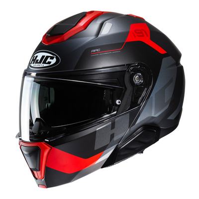 Kask motocyklowy szczękowy HJC I91 Carst czarny/czerwony